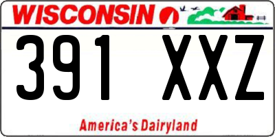 WI license plate 391XXZ