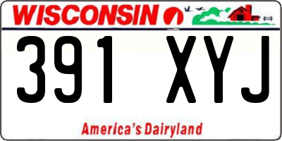 WI license plate 391XYJ