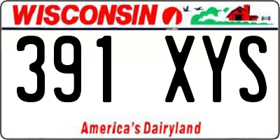 WI license plate 391XYS