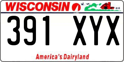WI license plate 391XYX