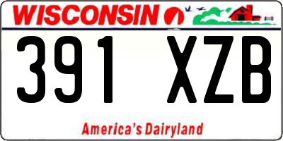 WI license plate 391XZB