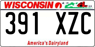 WI license plate 391XZC