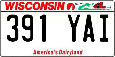 WI license plate 391YAI