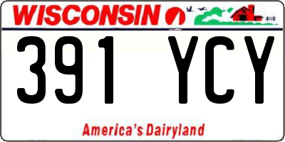 WI license plate 391YCY