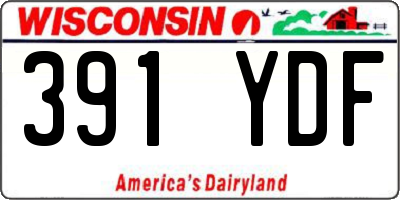 WI license plate 391YDF