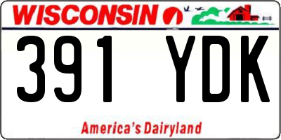 WI license plate 391YDK