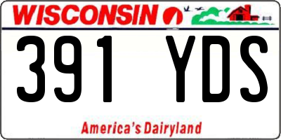 WI license plate 391YDS
