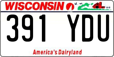 WI license plate 391YDU