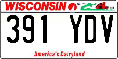 WI license plate 391YDV