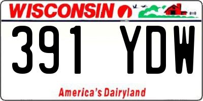 WI license plate 391YDW