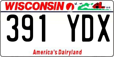 WI license plate 391YDX