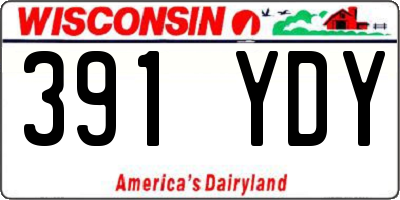 WI license plate 391YDY