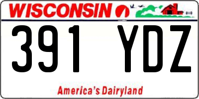WI license plate 391YDZ