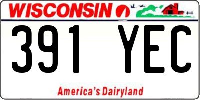 WI license plate 391YEC