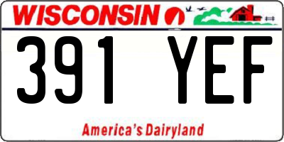 WI license plate 391YEF