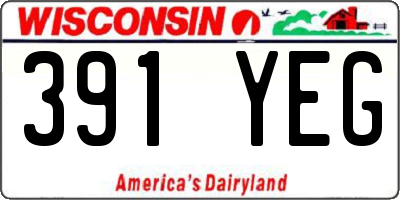 WI license plate 391YEG