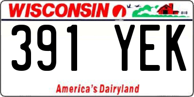 WI license plate 391YEK