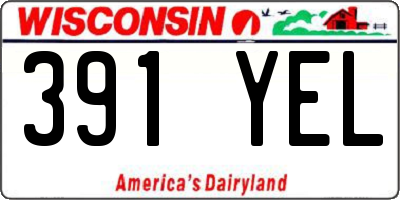 WI license plate 391YEL