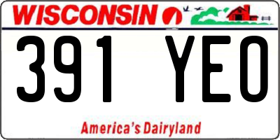 WI license plate 391YEO