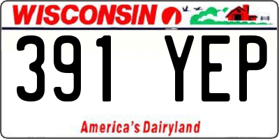 WI license plate 391YEP