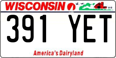 WI license plate 391YET