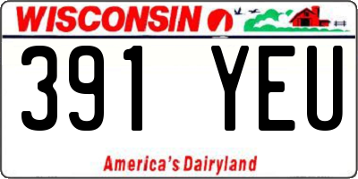 WI license plate 391YEU
