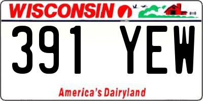 WI license plate 391YEW