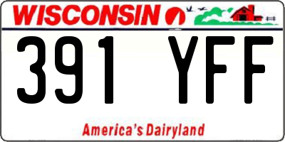 WI license plate 391YFF