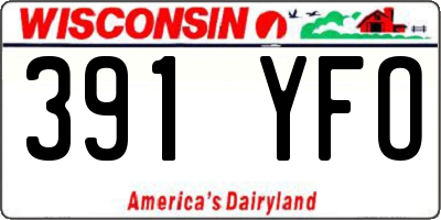 WI license plate 391YFO
