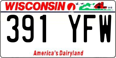 WI license plate 391YFW