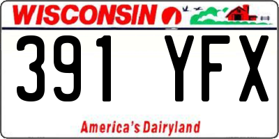 WI license plate 391YFX