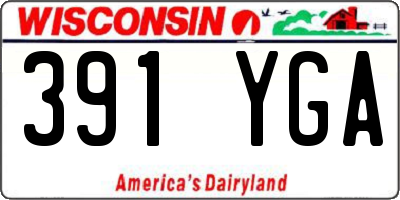 WI license plate 391YGA