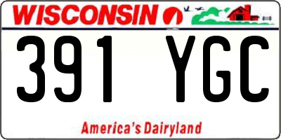 WI license plate 391YGC
