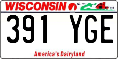 WI license plate 391YGE