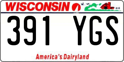 WI license plate 391YGS