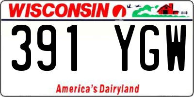 WI license plate 391YGW