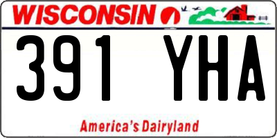 WI license plate 391YHA