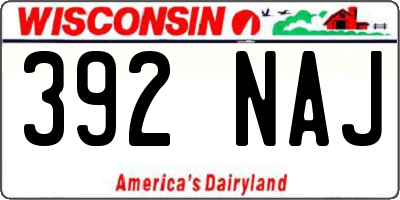 WI license plate 392NAJ