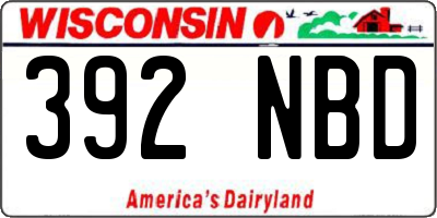 WI license plate 392NBD