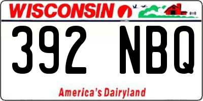 WI license plate 392NBQ