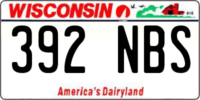 WI license plate 392NBS