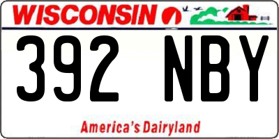 WI license plate 392NBY