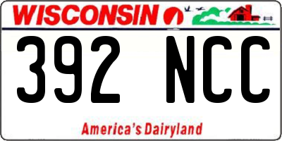 WI license plate 392NCC