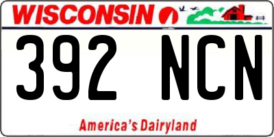 WI license plate 392NCN