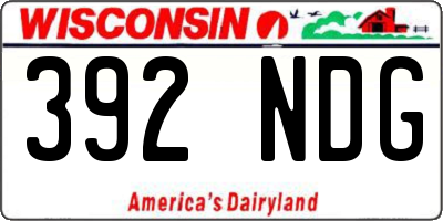 WI license plate 392NDG