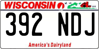 WI license plate 392NDJ