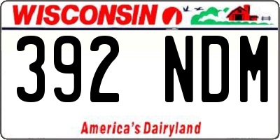 WI license plate 392NDM