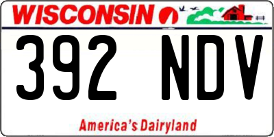 WI license plate 392NDV