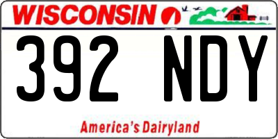 WI license plate 392NDY