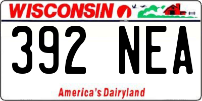 WI license plate 392NEA